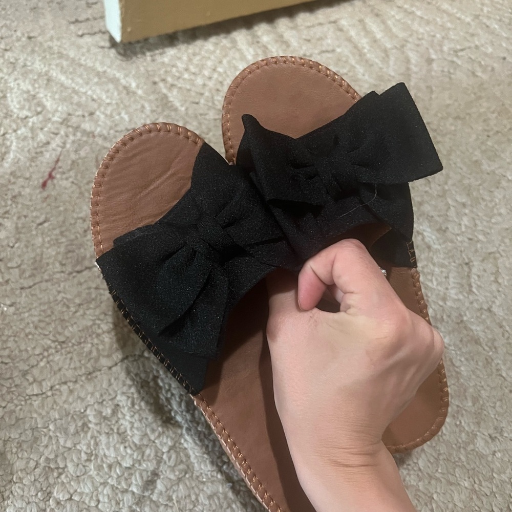Black Bow Sandals